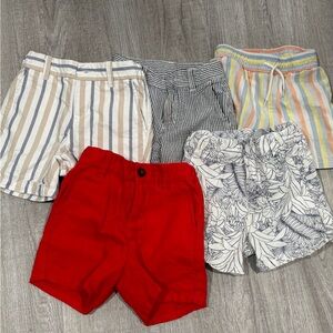 Janie and Jack Size 18-24M bundle of (5) shorts - Red and Blue Shorts Collection